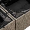 vidaXL 11-tlg. Garten-Sofagarnitur mit Kissen Grau Poly Rattan Akazie