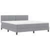 vidaXL Boxspringbett mit Matratze mit LED Hellgrau 180 x 200 cm Stoff