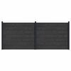 vidaXL Zaunelement 2 pcs WPC und Aluminium Schwarz