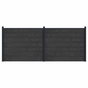 vidaXL Zaunelement 2 pcs WPC und Aluminium Schwarz