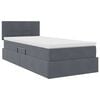 vidaXL Bett mit Stauraum und LED mit LED Dunkelgrau 90 x 200 cm Samt