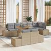 vidaXL Garten Essgruppe mit Kissen mit Kissen 9 pcs Beige und Grau
