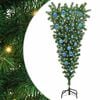 vidaXL Umgedrehter Kunst Weihnachtsbaum mit Kugelset Gr&uuml;n 150 cm PVC