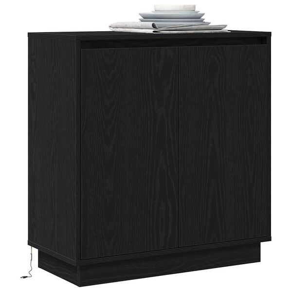 vidaXL Sideboard Schwarz Eichen-Optik 71 x 34,5 x 75 cm Holzwerkstoff