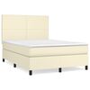 vidaXL Boxspringbett mit Matratze Creme 140x190 cm Kunstleder