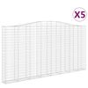 vidaXL Gabionen mit Hochbogen 5 Stk. 400x30x200/220cm Verzinktes Eisen
