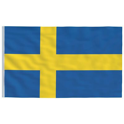 vidaXL Flagge Schwedens mit Mast 5,55 m Aluminium
