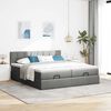 vidaXL Ottoman-Bett mit Matratzen & LEDs Dunkelgrau 180x200 cm Stoff