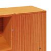 vidaXL Massivholzbett mit Regal ohne Matratze Wachsbraun 120x200 cm