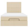 vidaXL Ottoman-Bett mit Matratze Creme 120x200 cm Stoff