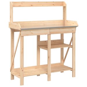 vidaXL Pflanztisch mit Ablagen Massivholz Tanne