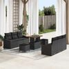 vidaXL Garten-Sofa-Set mit Kissen mit Speicher 9 pcs Schwarz