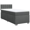 vidaXL Boxspringbett mit Matratze Dunkelgrau 80x200 cm Stoff