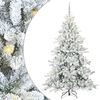 vidaXL K&uuml;nstlicher klappbarer Weihnachtsbaum Wei&szlig; 210 cm PVC und Stahl