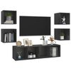 vidaXL 5-tlg. TV-Schrank-Set Grau Holzwerkstoff