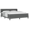 vidaXL Boxspringbett mit Matratze Dunkelgrau 180 x 200 cm Stoff