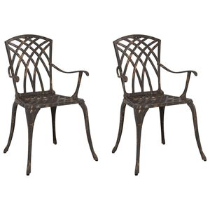 vidaXL Gartenstuhl 2 pcs Bronze 53 x 51 x 88,5 cm Aluminium