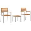 vidaXL Garten-Ess-Set 3 pcs Braun Massives Teakholz