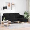 vidaXL Sofa Set mit Kissen Schwarz Polyester