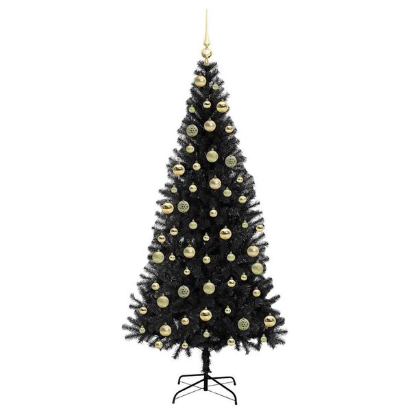 vidaXL Weihnachtsbaum mit 300 LEDs mit St&auml;nder Schwarz 210 cm PVC