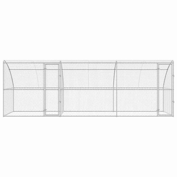 vidaXL Hundek&auml;fig 3 pcs Silber 6 x 2 x 2 m Verzinkter Stahl