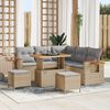 vidaXL Garten-Sofa-Set mit Kissen 8 pcs Beige und Hellgrau