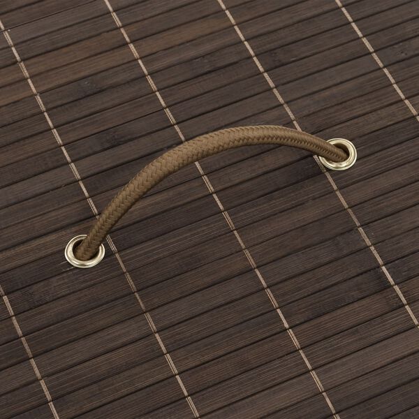 vidaXL W&auml;schekorb aus Bambus Rund Dunkelbraun