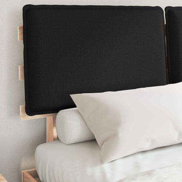 vidaXL Bettgestell mit gepolstertem Kopfteil Schwarz 140 x 190 cm