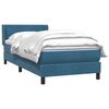 vidaXL Boxspringbett mit Matratze Dunkelblau 90x210 cm Samt