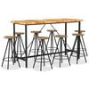 vidaXL 9-tlg. Bar-Set Massivholz Akazie und Altholz