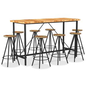 vidaXL 9-tlg. Bar-Set Massivholz Akazie und Altholz