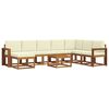vidaXL Outdoor-Sofagarnitur mit Kissen 9 pcs Natur und Creme