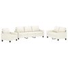 vidaXL 3-tlg. Sofagarnitur mit Kissen Creme Kunstleder