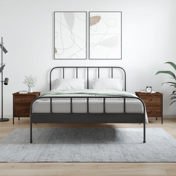 vidaXL Nachttische 2 Stk. Braun Eichen-Optik 40x42x50 cm Holzwerkstoff