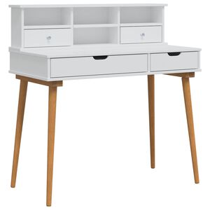 vidaXL Schminktisch-Set FAUSKE 2 pcs Wei&szlig; 100 x 50 x 103,5 cm