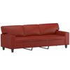 vidaXL 3-Sitzer-Sofa mit Kissen Weinrot 180 cm Kunstleder