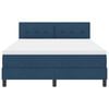 vidaXL Boxspringbett mit Matratze mit LED Blau 160 x 200 cm Stoff