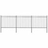 vidaXL Gartenzaun mit Speerspitze Stahl 537 x 150 cm Schwarz