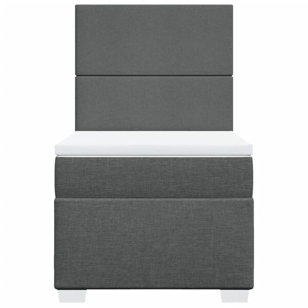 vidaXL Boxspringbett mit Matratze Dunkelgrau 100x200 cm Stoff