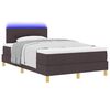 vidaXL LED Boxspringbett mit Matratze Dunkelbraun 120 x 190 cm Stoff