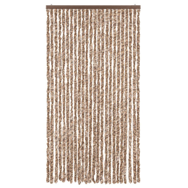 vidaXL Fliegenvorhang Beige und Dunkelbraun 100x200 cm Chenille
