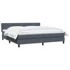 vidaXL Boxspringbett mit Matratze Dunkelgrau 180x220 cm Samt