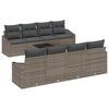 vidaXL Sofa Set mit Kissen mit Kissen 9 pcs Grau Poly Rattan
