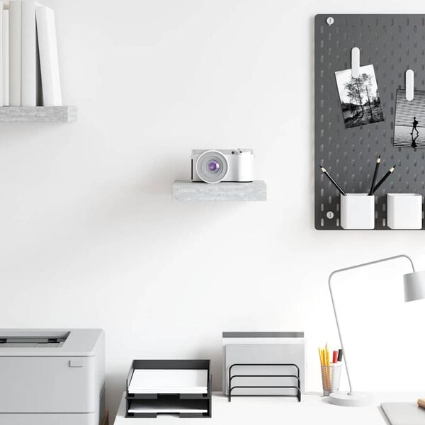 vidaXL Schweberegal Betongrau 23x23,5x3,8 cm MDF