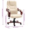 vidaXL Massage-B&uuml;rostuhl Creme Echtleder