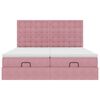vidaXL Ottoman-Bett mit Matratzen & LEDs Rosa 180x200 cm Samt