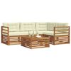 vidaXL Outdoor-Sofagarnitur mit Kissen 5 pcs Natur und Creme