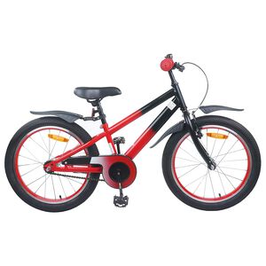 vidaXL Kinderfahrrad 18 Zoll f&uuml;r 5-7 Jahre alt Blau Schwarz