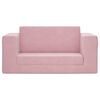 vidaXL Kinder-Schlafsofa 2-Sitzer Rosa Weicher Pl&uuml;sch