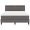 vidaXL Boxspringbett mit Matratze Grau 140 x 200 cm Kunstleder